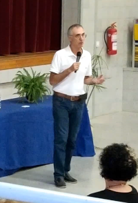 Doctor José Luís Cabouli en la seva conferència al Soleràs (Les Garrigues), el dissabte, 29 d'agost del 2020.