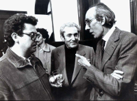 D'esquerra a dreta: Josep Lluís López Bulla, Marcelino Camacho i Josep Benet.