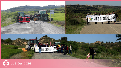 Imatges del tall de carretera entre Granyena de les Garrigues i El Cogul.