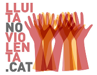 Lluita no violenta.cat (Lucha no violenta.cat). Logotipo.