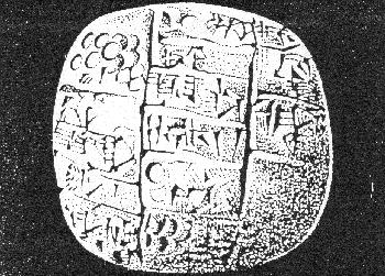 Tabla del III milenio a. C. de una poblacion de Siria.