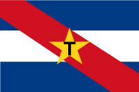 Bandera de los Tumpamaros. Por Walden69 - Muy común en Uruguay, vista en el FOTW y otros, Dominio público, https://commons.wikimedia.org/w/index.php?curid=1264934.