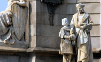 Detalle de la Estatua de Colom de Barcelona.