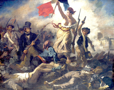 Eugène Delacroix. «La liberté guidant le peuple» («La libertad guiando al pueblo»).