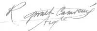 Ricard Giralt i Casadesús. Signatura.