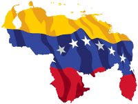 Veneçuela. Bandera dins del mapa.